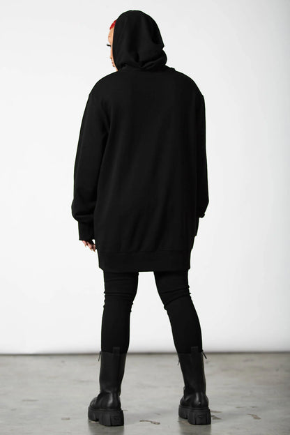 【KILL STAR】BELLOW LONGLINE HOODIE[UNISEX]＊サタニックプリントロングフーディー