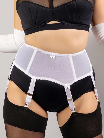 【WHAT KATIE DID】ガーターベルト＊Boned Suspender Belt White: Ltd Ed【取寄】