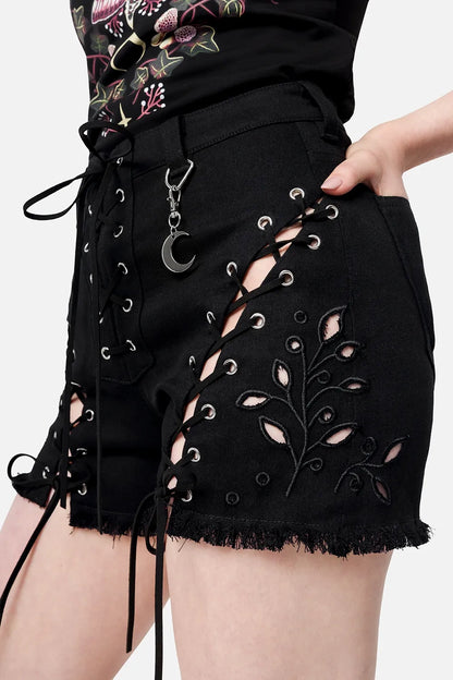 【RESTYLE】ショートパンツ＊DAHLIA LACE UP SHORTS【取寄】