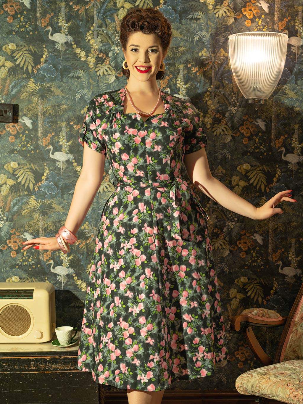 WHAT KATIE DID//ピンナップドレス＊Dolly 1940s Floral Dress