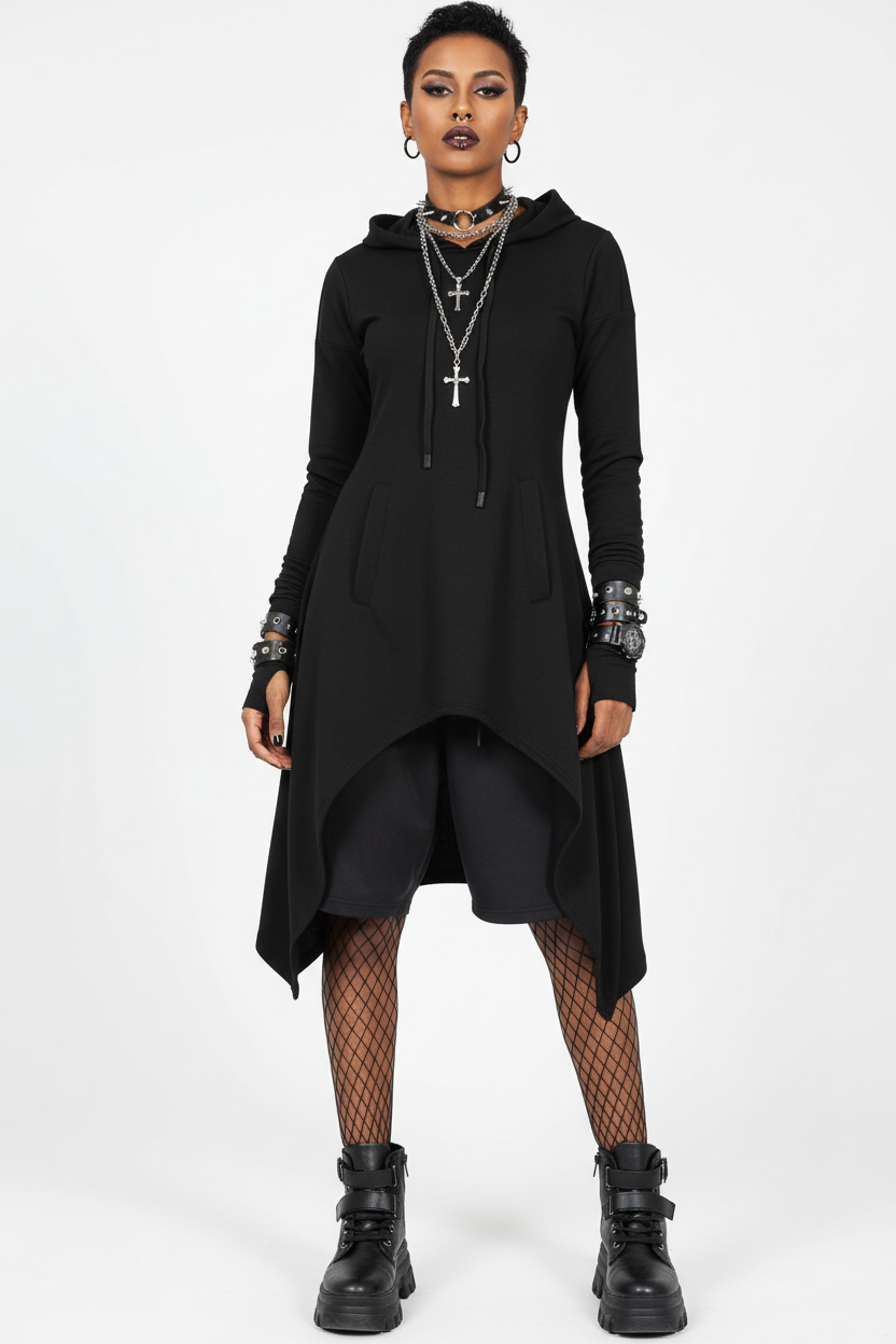 【KILL STAR】DUNGEONESS HOODIE＊裏起毛ロングプルオーバーフーディー-SIZE:XXL