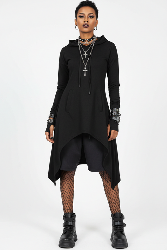 【KILL STAR】DUNGEONESS HOODIE＊裏起毛ロングプルオーバーフーディー-SIZE:XXL