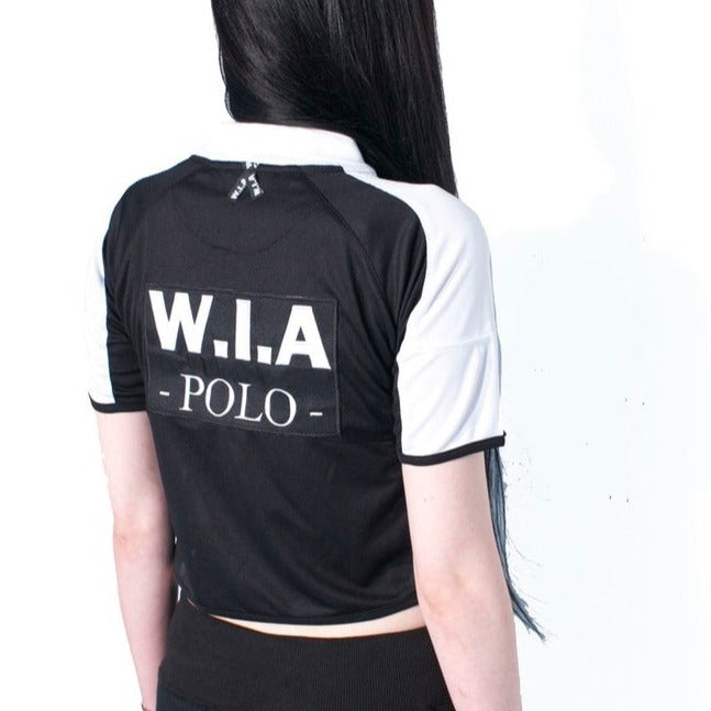 GOTH POLO * BIG back patch / cropped polo