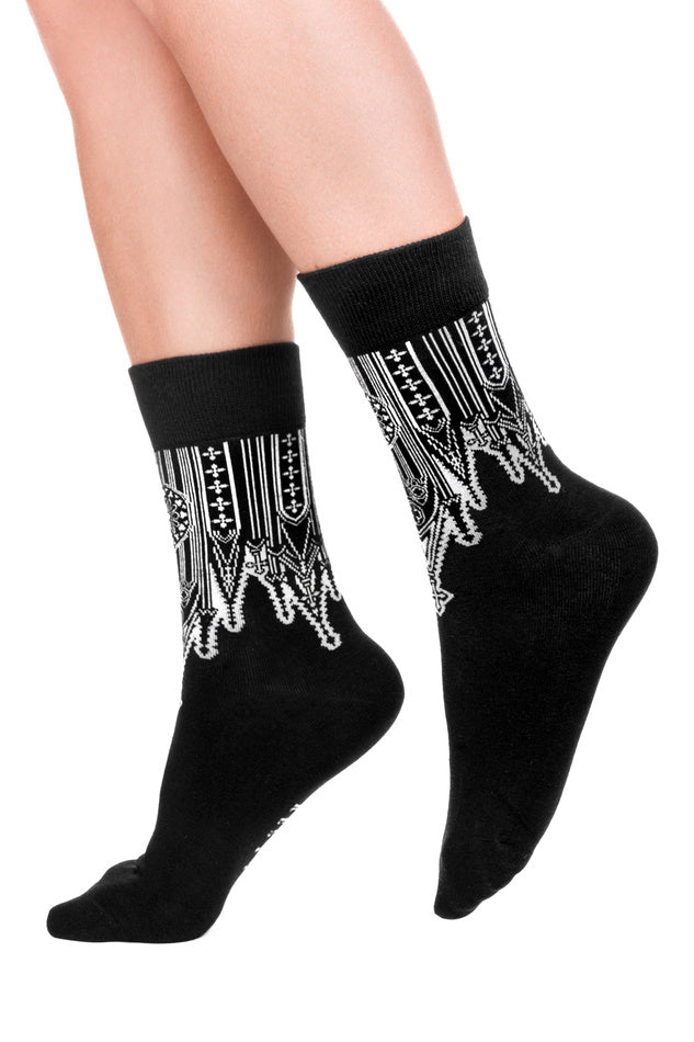 【RESTYLE】ソックス＊INVERTED CATHEDRAL JACQUARD SOCKS