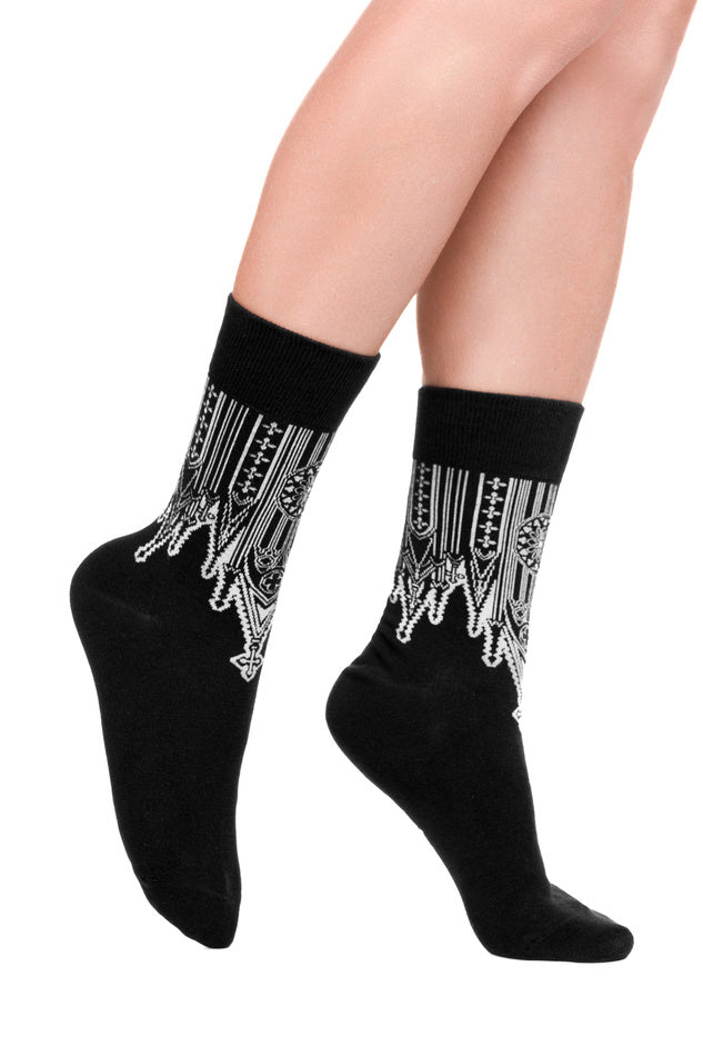 【RESTYLE】ソックス＊INVERTED CATHEDRAL JACQUARD SOCKS