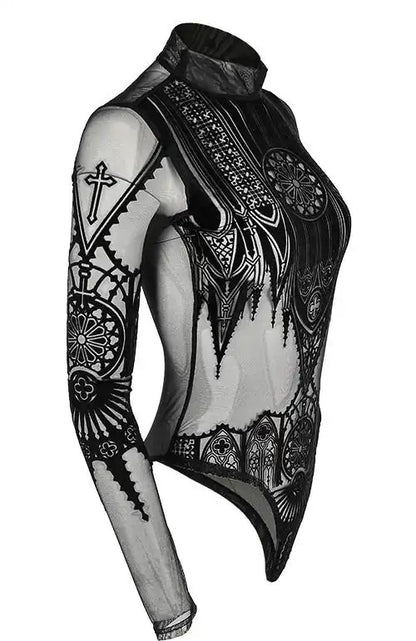 【RESTYLE】トップス＊INVERTED CATHEDRAL MESH BODYSUIT