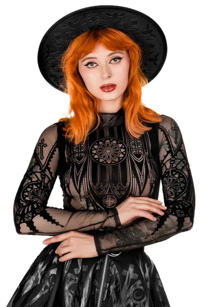 【RESTYLE】トップス＊INVERTED CATHEDRAL MESH BODYSUIT