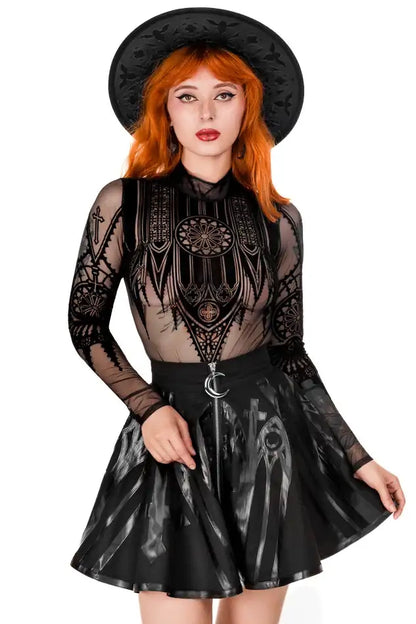 【RESTYLE】トップス＊INVERTED CATHEDRAL MESH BODYSUIT