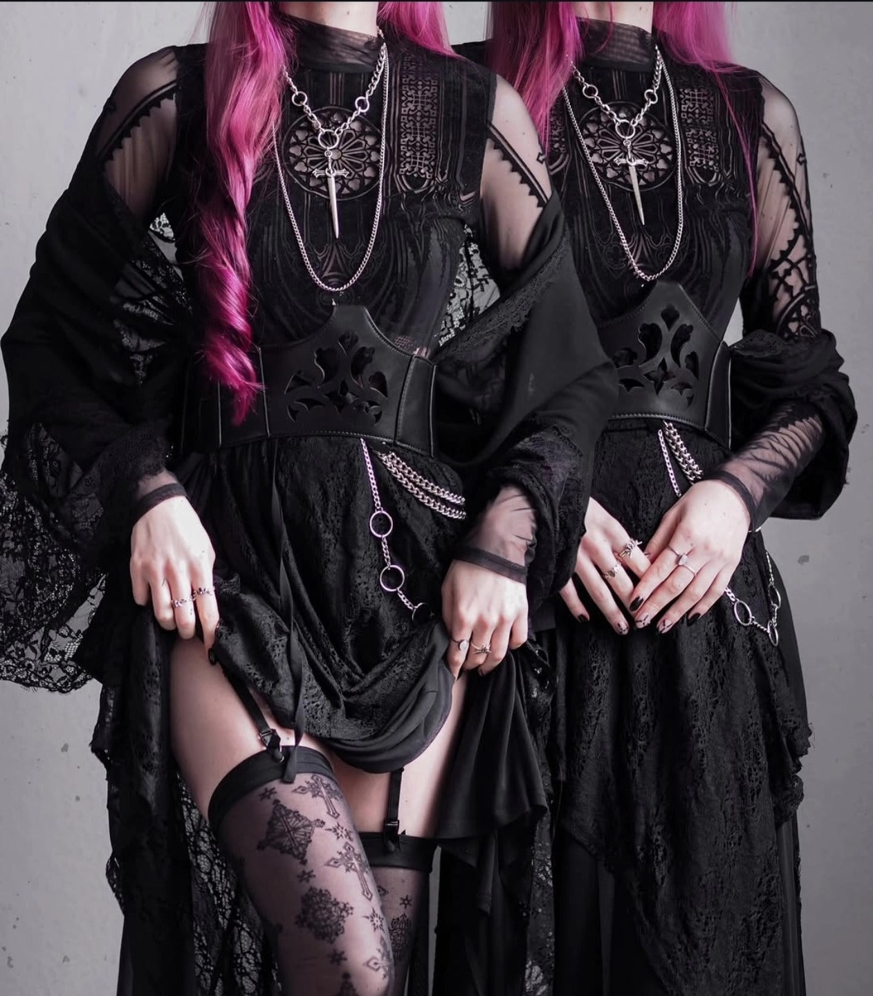 【RESTYLE】トップス＊INVERTED CATHEDRAL MESH BODYSUIT