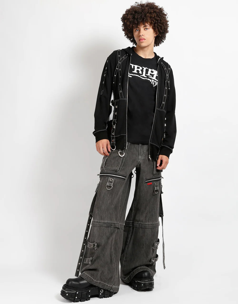 【TRIPP NYC】X-STRAP PANT BLACK DENIM(JM7144M)