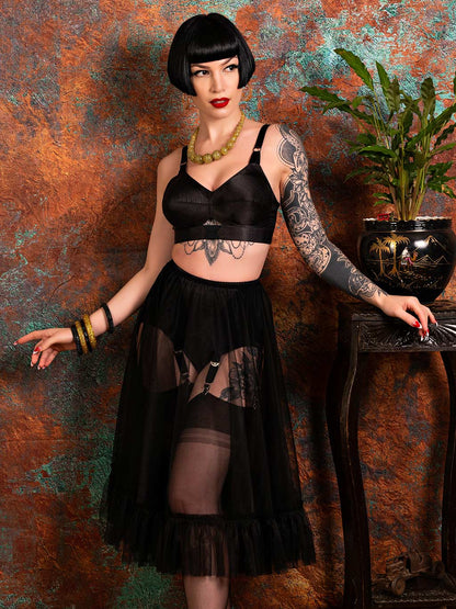 【WHAT KATIE DID】1950s フリルペチコート ブラック L8021B