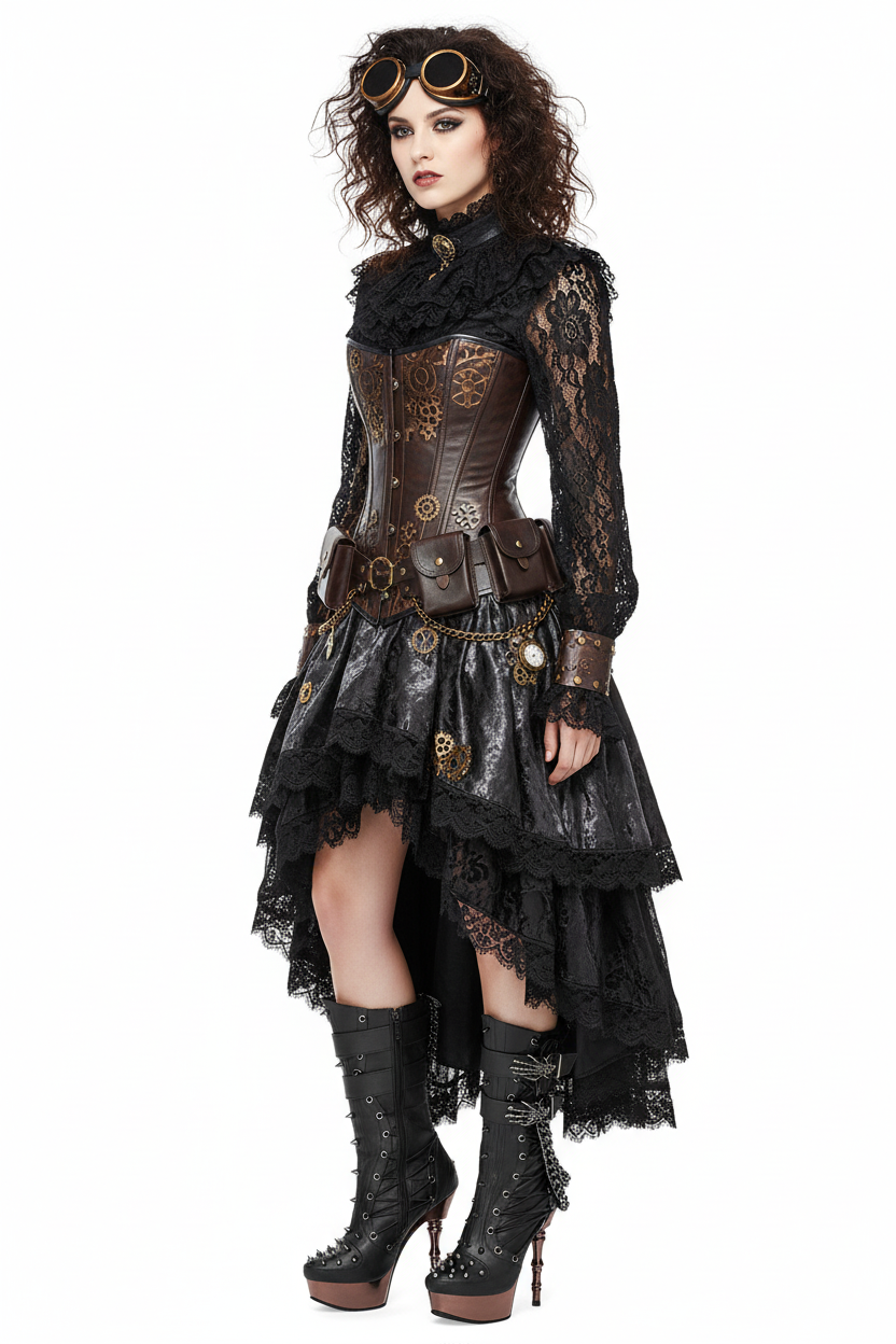 【DEMONIA】MUERTO-1001 厚底アンクルブーツ Black/Pewter Chrome【取寄】