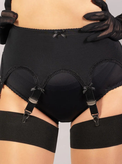 【WHAT KATIE DID】ガーターベルト＊Pull On Suspender Belt Black: Ltd Ed【取寄】