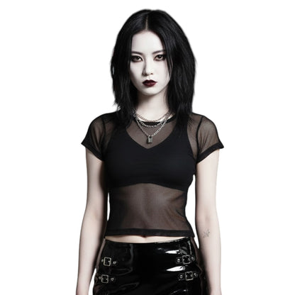 【TRIPP NYC】半袖フィッシュネット＊BABY TEE FISHNET(FN4562)