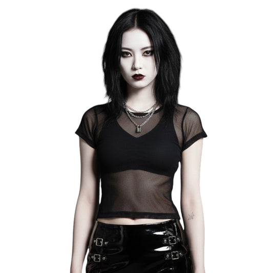 【TRIPP NYC】半袖フィッシュネット＊BABY TEE FISHNET(FN4562)