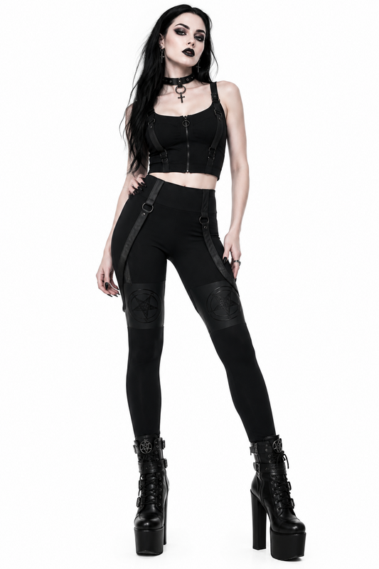 【KILL STAR】WATCH ME BURN LEGGINGS＊バフォメットトレギンス-SIZE:XXL