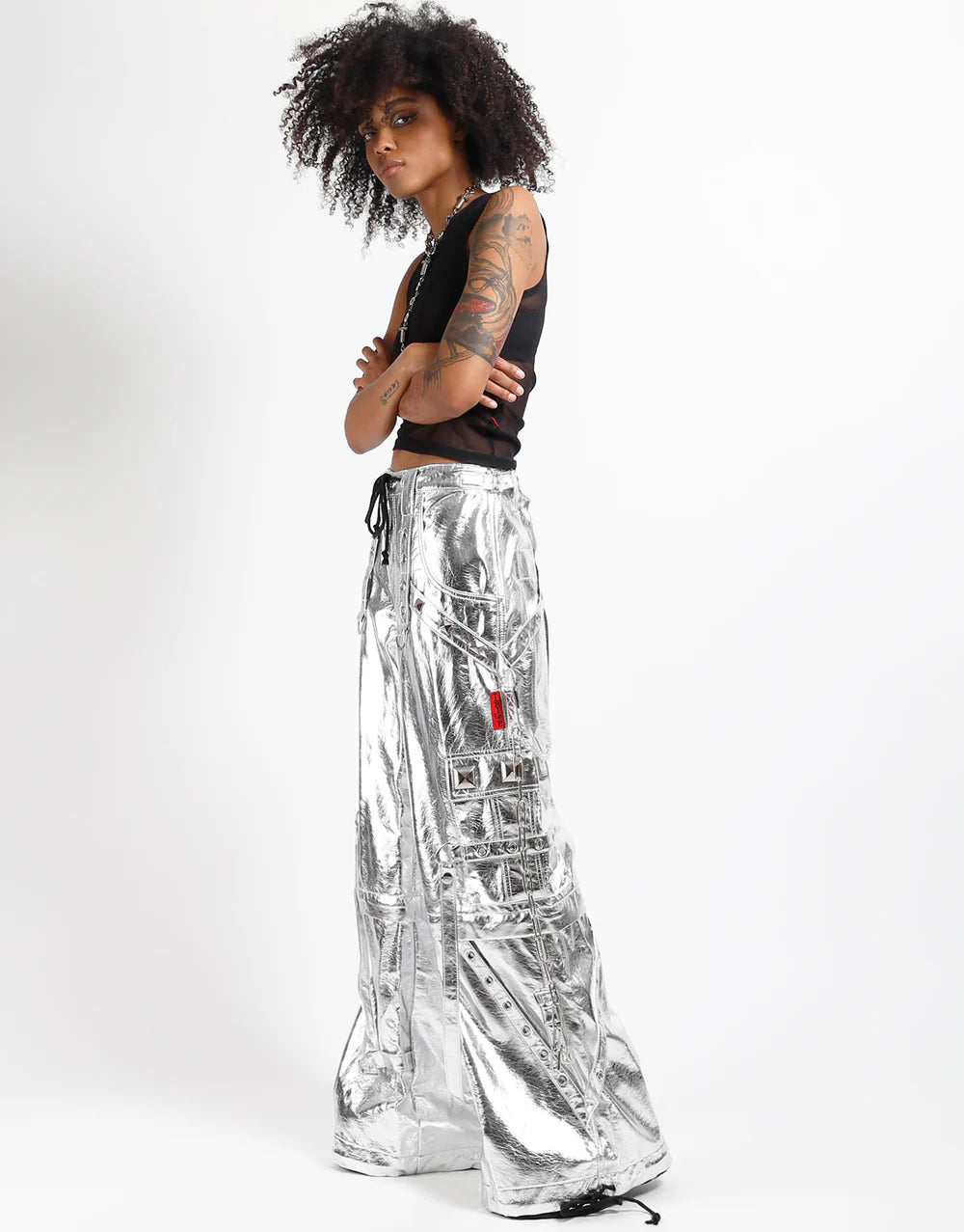 【TRIPP NYC】METALLIC SILVER STAR POWER PANT【XF7136M-SIL/取寄】