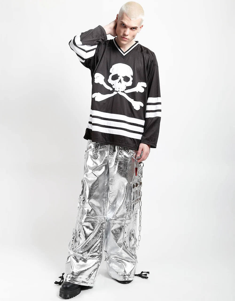 【TRIPP NYC】METALLIC SILVER STAR POWER PANT【XF7136M-SIL/取寄】