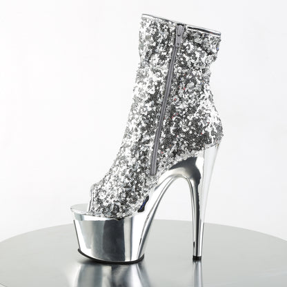 【PLEASER】ADORE-1008SQ シューズ Slv Sequins/Slv Chrome【取寄】
