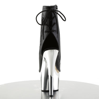 【PLEASER】ADORE-1018 シューズ Blk Faux Leather/Slv Chrome【取寄】