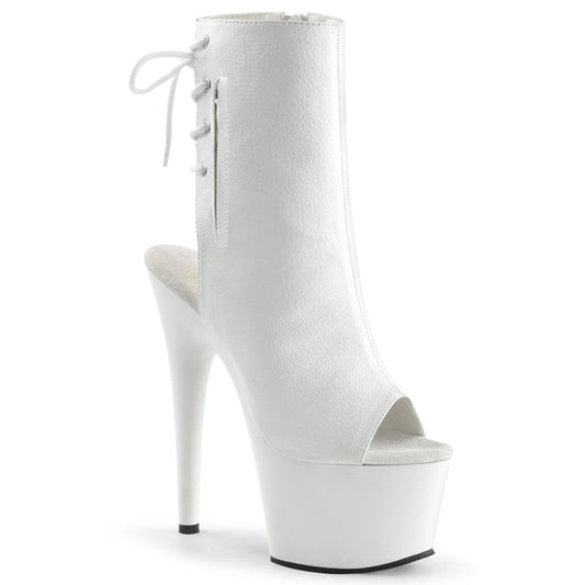 【PLEASER】ADORE-1018 プラットフォームシューズ Wht Faux Leather/Wht【取寄】