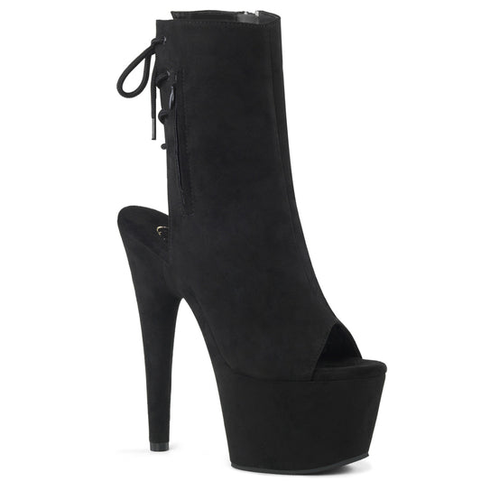 【PLEASER】ADORE-1018FS プラットフォームシューズ Blk Faux Suede/Blk Suede【取寄】