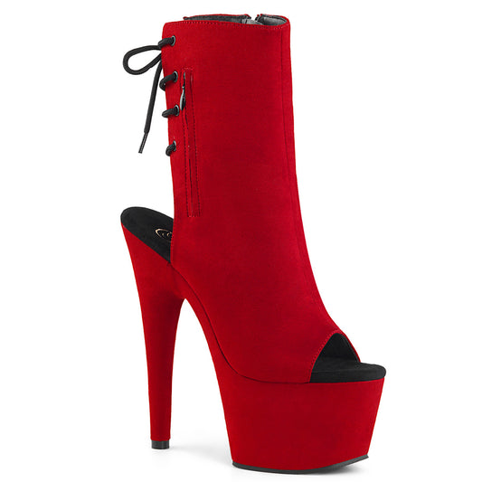 【PLEASER】ADORE-1018FS プラットフォームシューズ Red Faux Suede/Red Faux Suede【取寄】