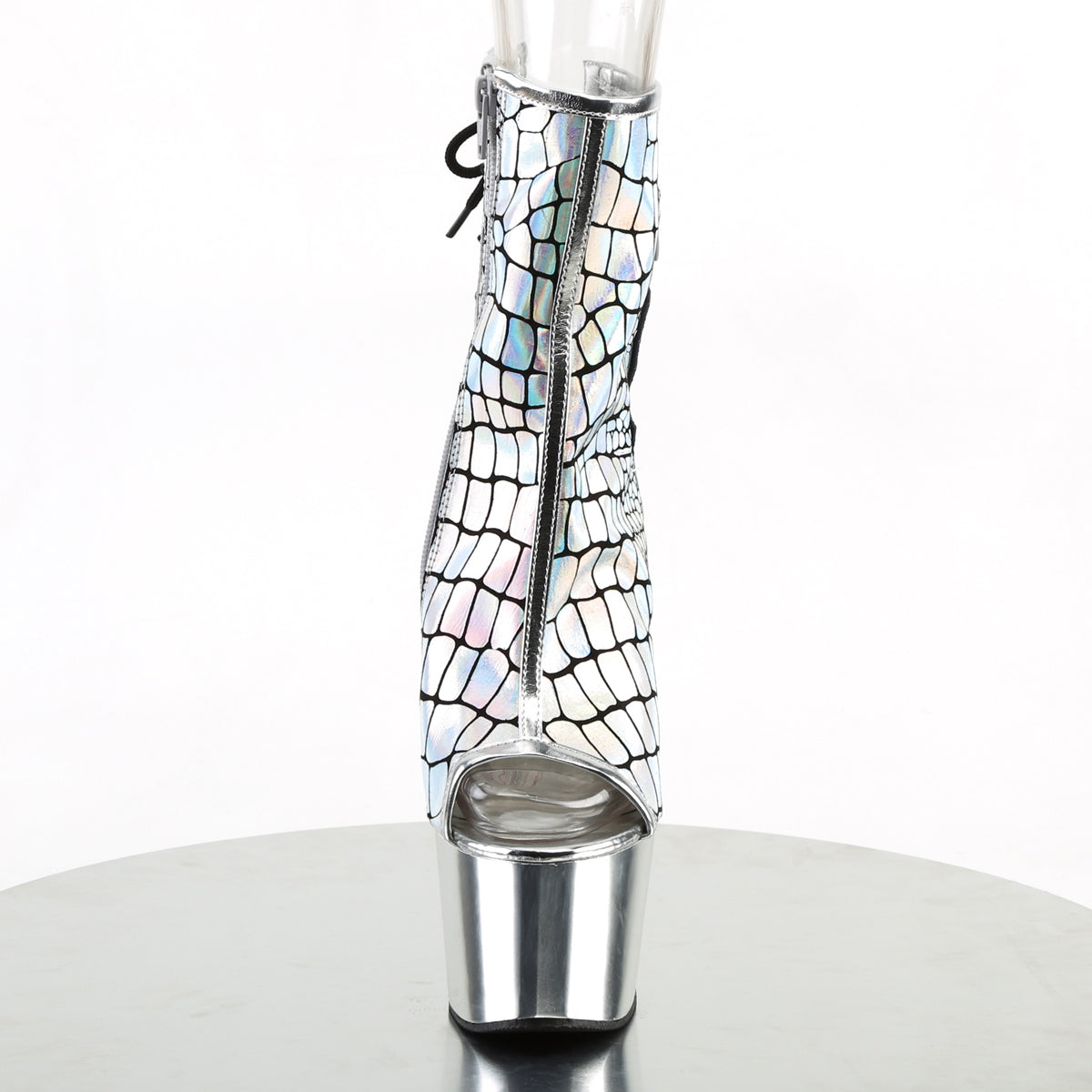 【PLEASER】ADORE-1018HG シューズ Slv Hologram Ostrich Pu/Slv Chrome【取寄】