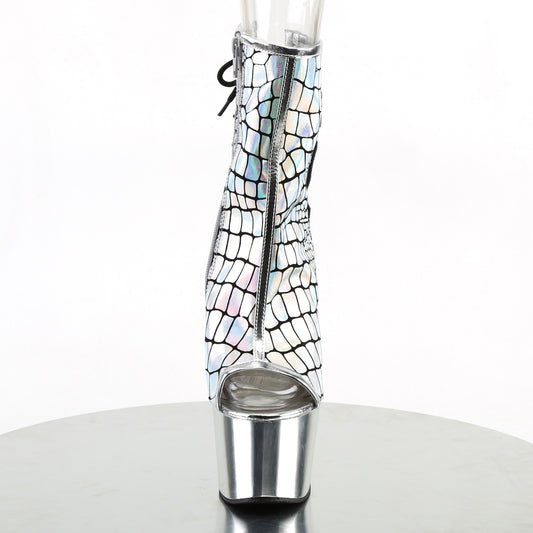 【PLEASER】ADORE-1018HG プラットフォームシューズ Slv Hologram Ostrich Pu/Slv Chrome【取寄】