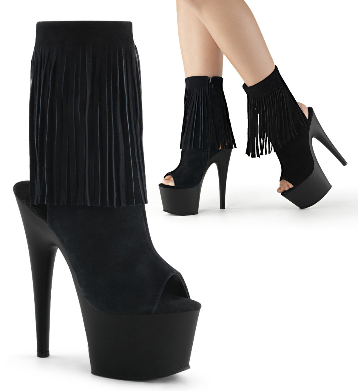 【PLEASER】ADORE-1019 シューズ Blk Suede/Blk Matte【取寄】