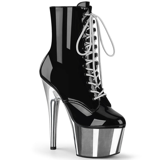 【PLEASER】ADORE-1020 プラットフォームシューズ Blk Pat/Slv Chrome【取寄】
