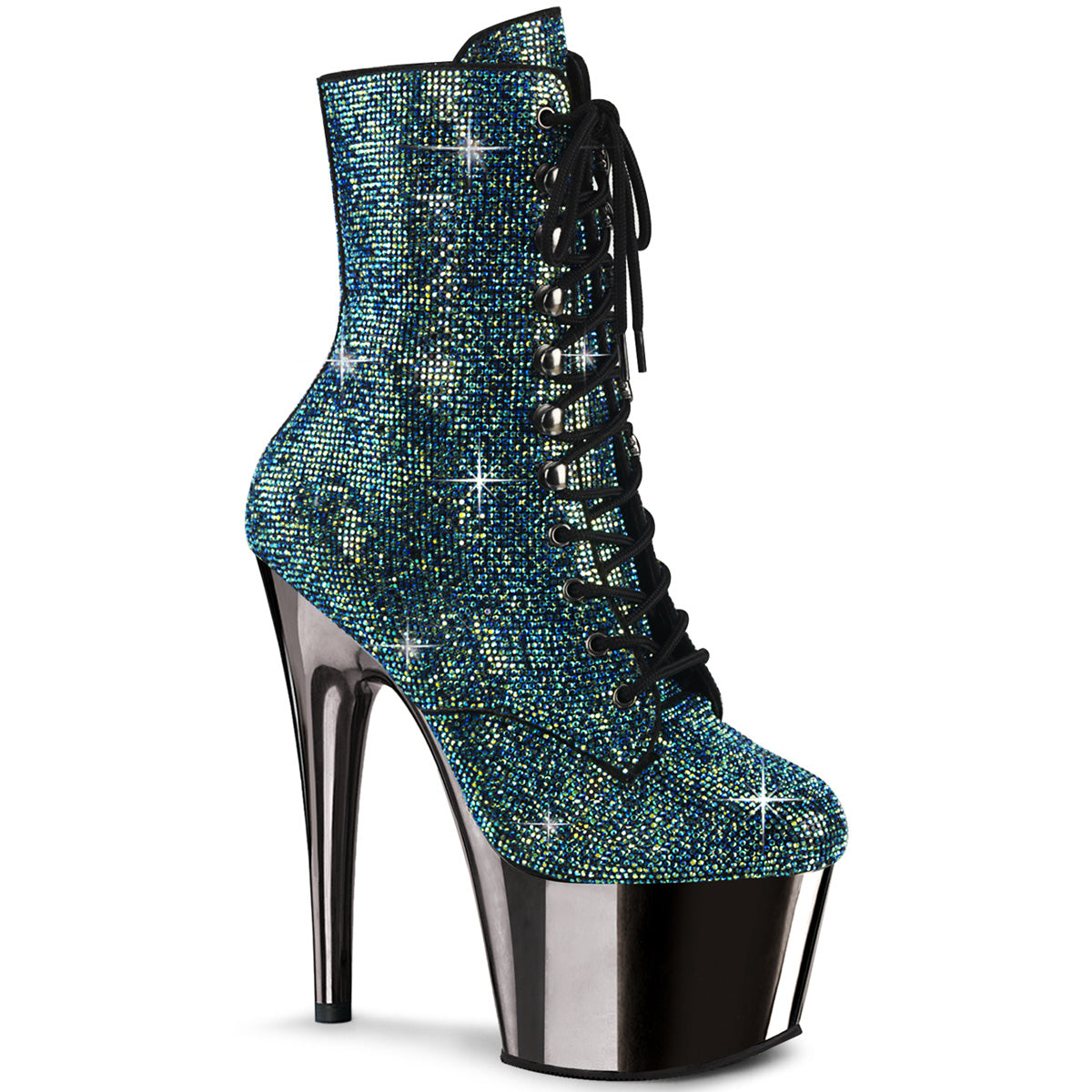 【PLEASER】ADORE-1020CHRS シューズ Turquoise Multi RS/Pewter Chrome【取寄】
