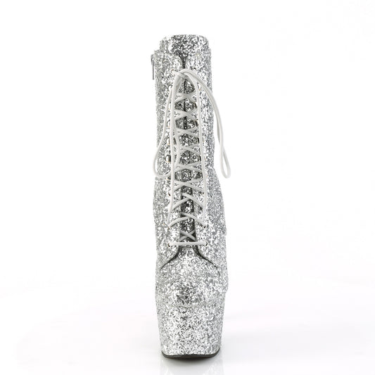 【PLEASER】ADORE-1020GWR プラットフォームシューズ Silver Glitter/Silver Glitter【取寄】