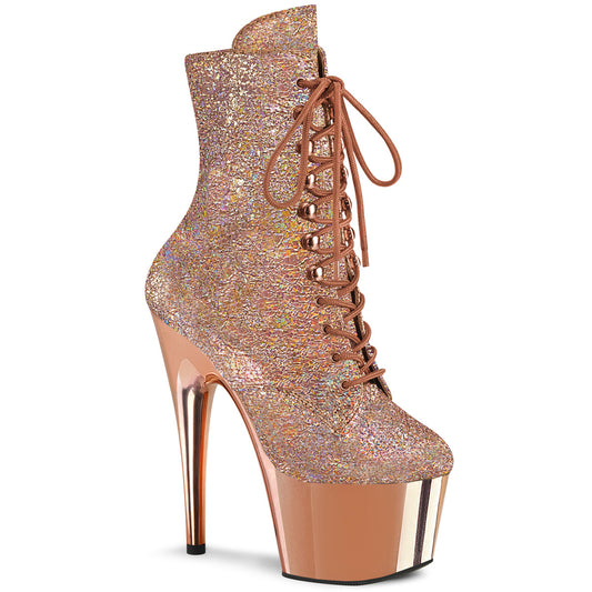 【PLEASER】ADORE-1020HM プラットフォームシューズ Rose Gold Holo Metallic Pu/Rose Gold Chrome【取寄】