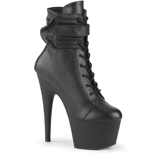 【PLEASER】ADORE-1020POUCH プラットフォームシューズ Blk Faux Leather/Blk Matte【取寄】