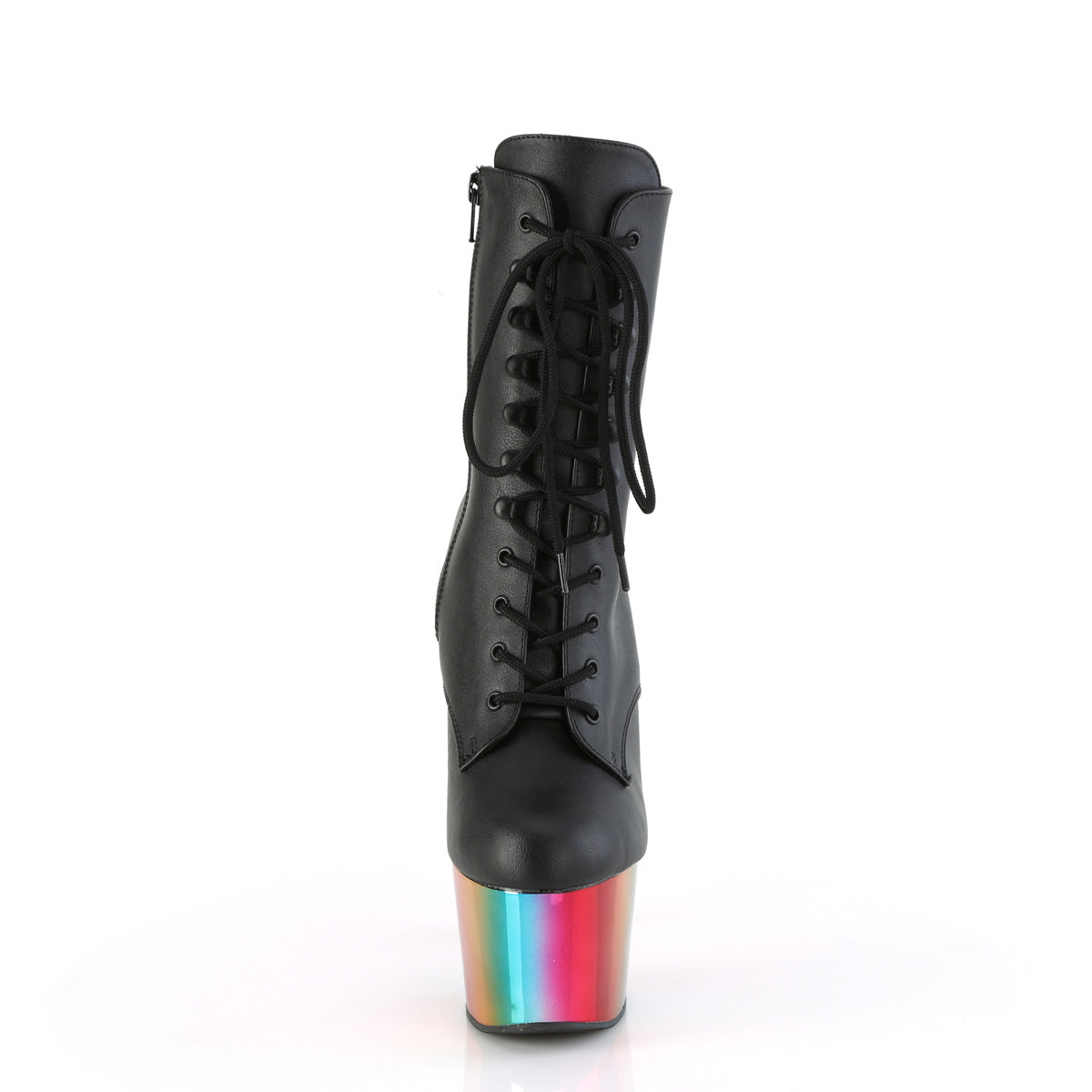 【PLEASER】ADORE-1020RC プラットフォームシューズ Blk Faux Leather/Rainbow Chrome【取寄】