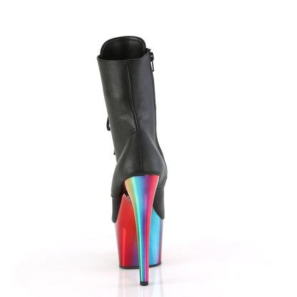 【PLEASER】ADORE-1020RC シューズ Blk Faux Leather/Rainbow Chrome【取寄】
