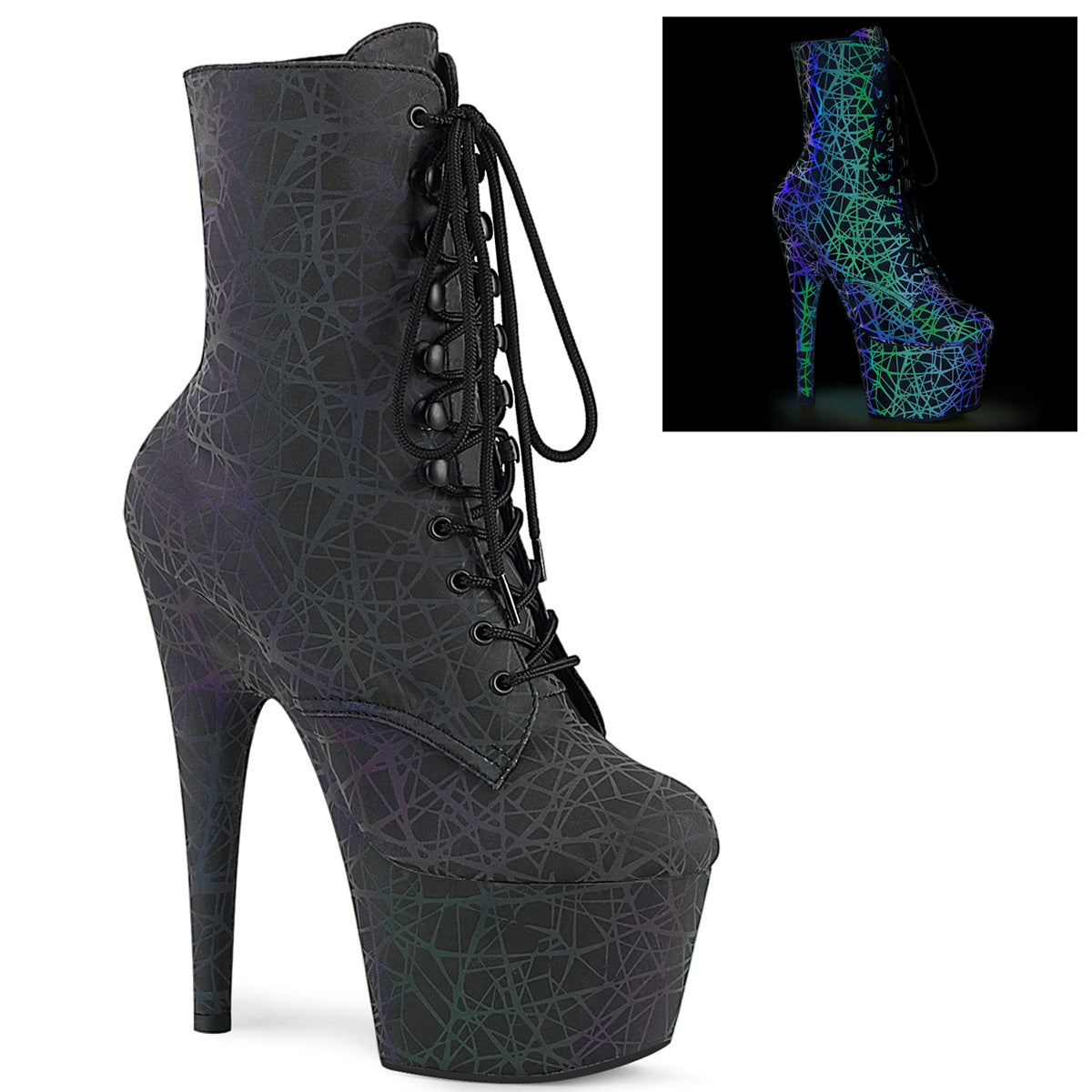 【PLEASER】ADORE-1020REFL シューズ Green-Purple Refl./Green-Purple Refl.【取寄】