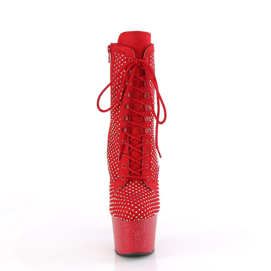 【PLEASER】ADORE-1020RM シューズ Red Faux Suede-RS Mesh/Red Matte【取寄】