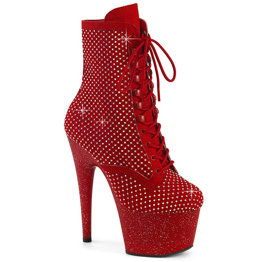 【PLEASER】ADORE-1020RM プラットフォームシューズ Red Faux Suede-RS Mesh/Red Matte【取寄】