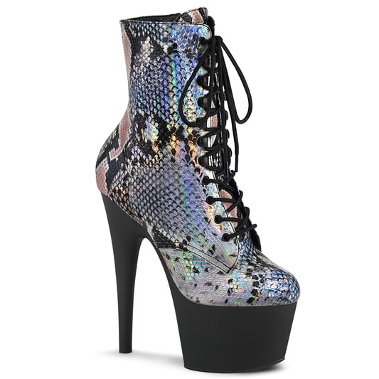 【PLEASER】ADORE-1020SP プラットフォームシューズ Slv Holo Snake Print/Blk Matte【取寄】
