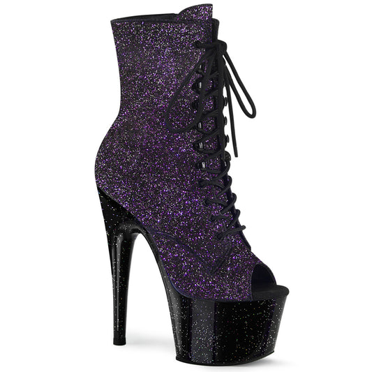 【PLEASER】ADORE-1021MG プラットフォームシューズ Purple Glitter/Blk【取寄】