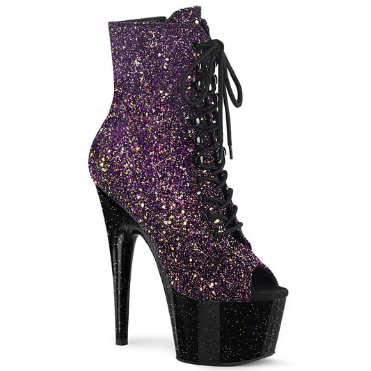 【PLEASER】ADORE-1021OMBG プラットフォームシューズ Purple Multi Glitter/Blk【取寄】