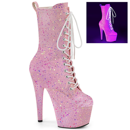 【PLEASER】ADORE-1040IG プラットフォームシューズ Neon B. Pink Iridescent Glitter/M【取寄】