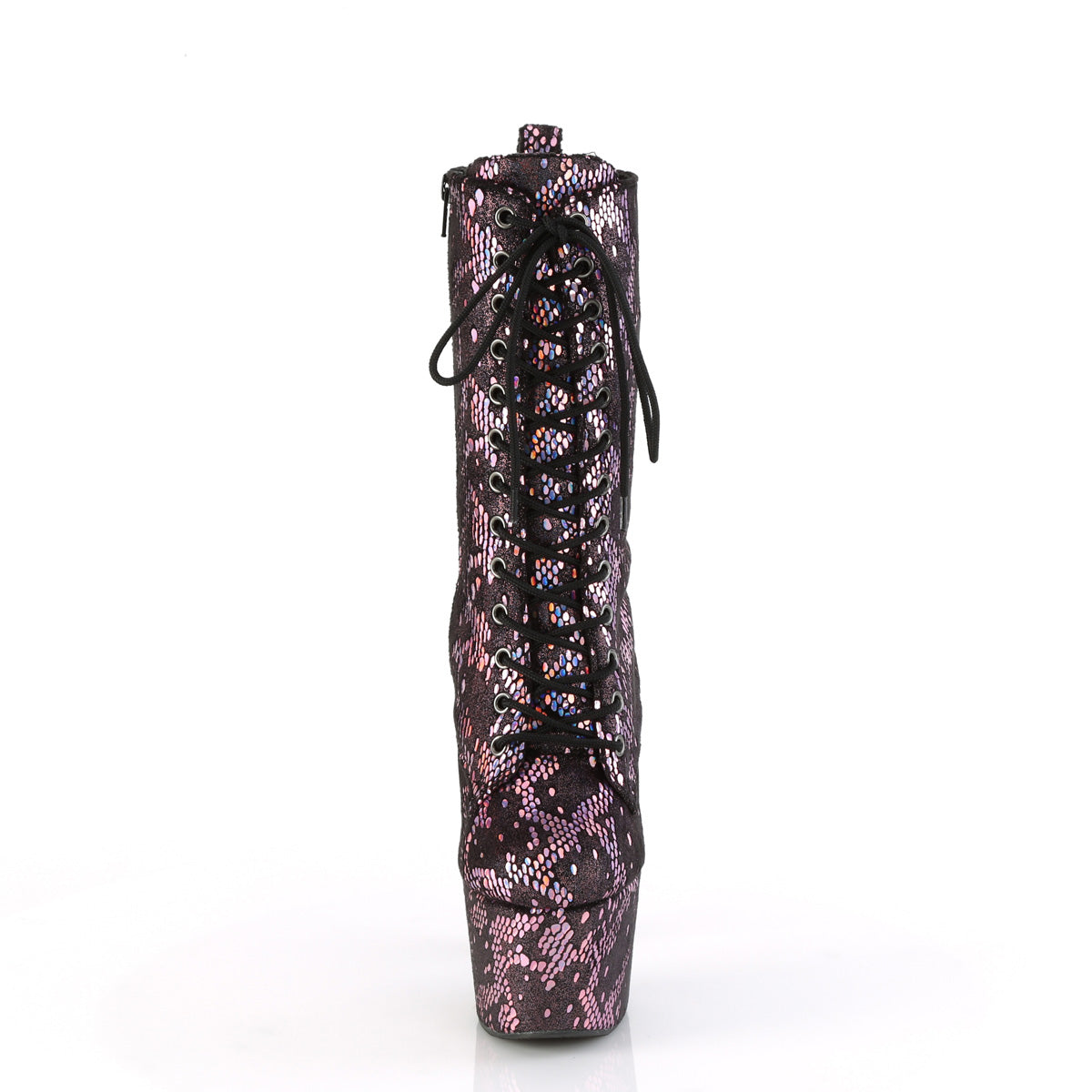 【PLEASER】ADORE-1040SPF シューズ B. Pink Metallic Holo Snake Print Fabric【取寄】