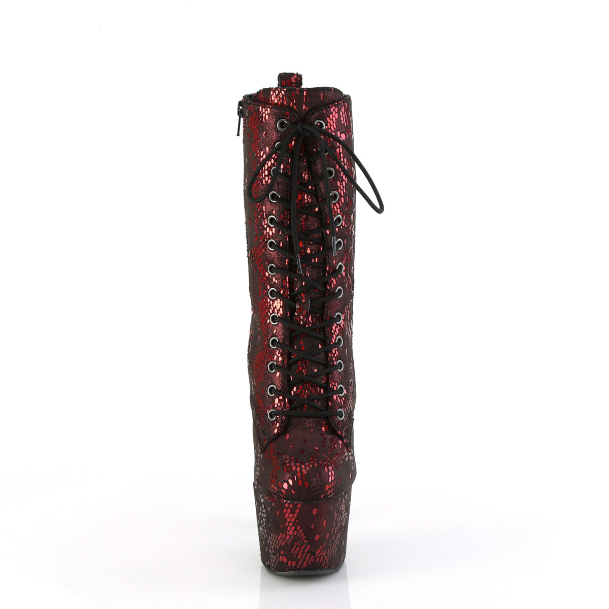 【PLEASER】ADORE-1040SPF プラットフォームシューズ Red Metallic Snake Print Fabric/M【取寄】