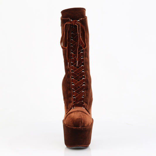 【PLEASER】ADORE-1045VEL プラットフォームシューズ Brown Velvet/M【取寄】