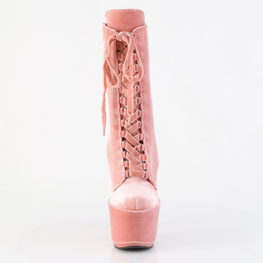 【PLEASER】ADORE-1045VEL プラットフォームシューズ Dusty Pink Velvet/M【取寄】
