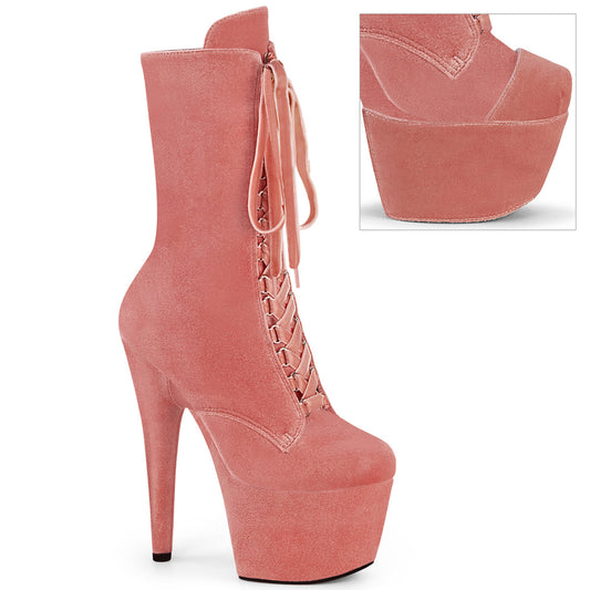 【PLEASER】ADORE-1045VEL プラットフォームシューズ Dusty Pink Velvet/M【取寄】