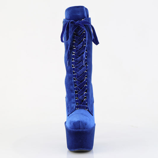 【PLEASER】ADORE-1045VEL プラットフォームシューズ Navy Blue Velvet/Navy Blue Velvet【取寄】